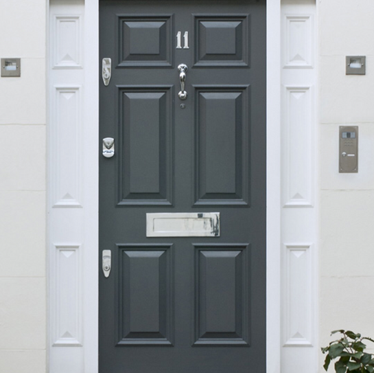 Modern door with modern fittings